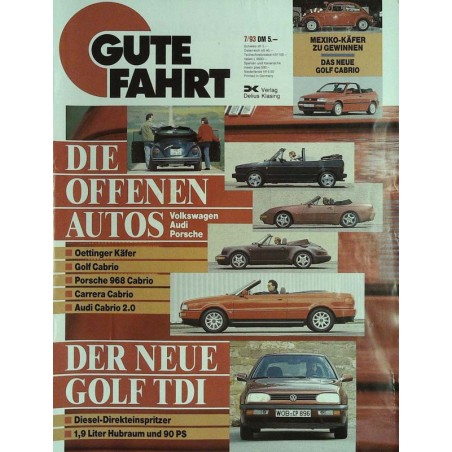 Gute Fahrt Heft 7 / Juli 1993 - Die offenen Autos