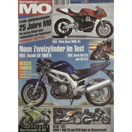 MO Heft 8 / August 2003 - Suzuki SV 1000 N