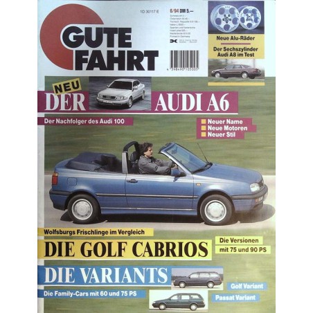 Gute Fahrt Heft 6 / Juni 1994 - Die Golf Cabrios