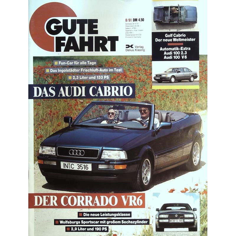Gute Fahrt Heft 8 / August 1991 - Das Audi Cabrio