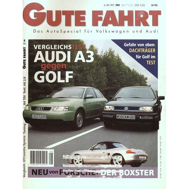 Gute Fahrt Heft 8 / August 1996 - Audi A3 gegen Golf