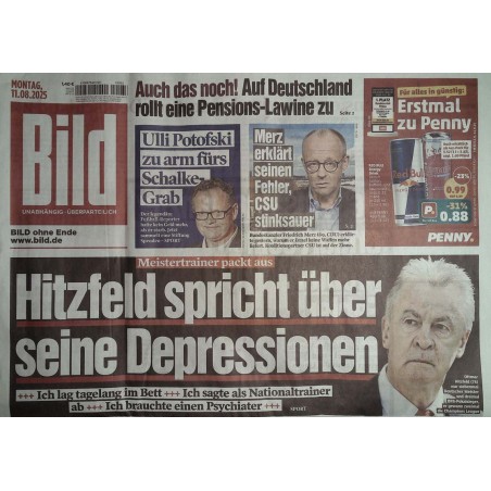 Bild Zeitung Montag, 11 August 2025 - Hitzfeld spricht
