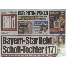 Bild Zeitung Mittwoch, 20 August 2025 - Bayern-Star liebt Scholl-Tochter