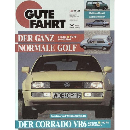 Gute Fahrt Heft 1 / Januar 1992 - Der Corrado VR6