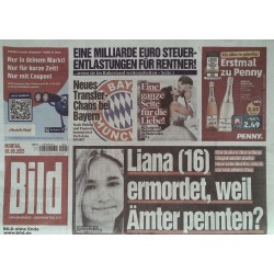Bild Zeitung Montag, 1 September 2025 - Liana ermordet...