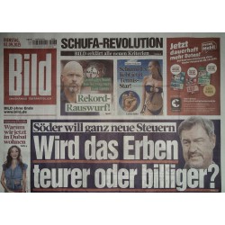 Bild Zeitung Dienstag, 2 September 2025 - Söder, neue Steuern!
