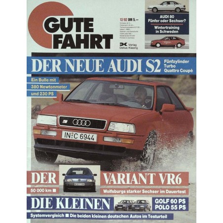 Gute Fahrt Heft 12 / Dezember 1992 - Audi S2