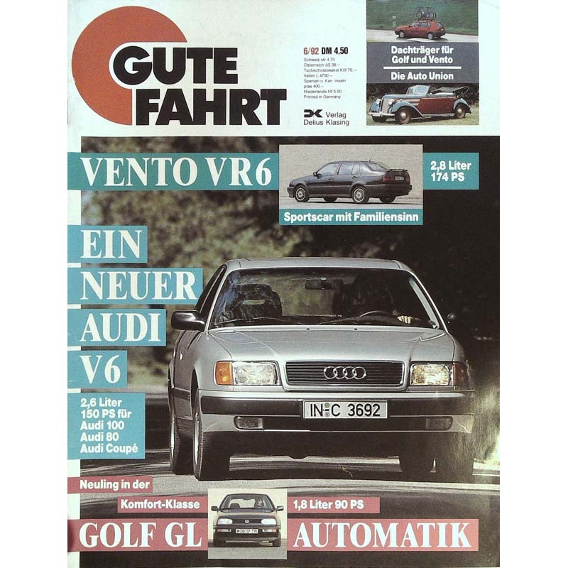 Gute Fahrt Heft 6 / Juni 1992 - Ein neuer Audi V6