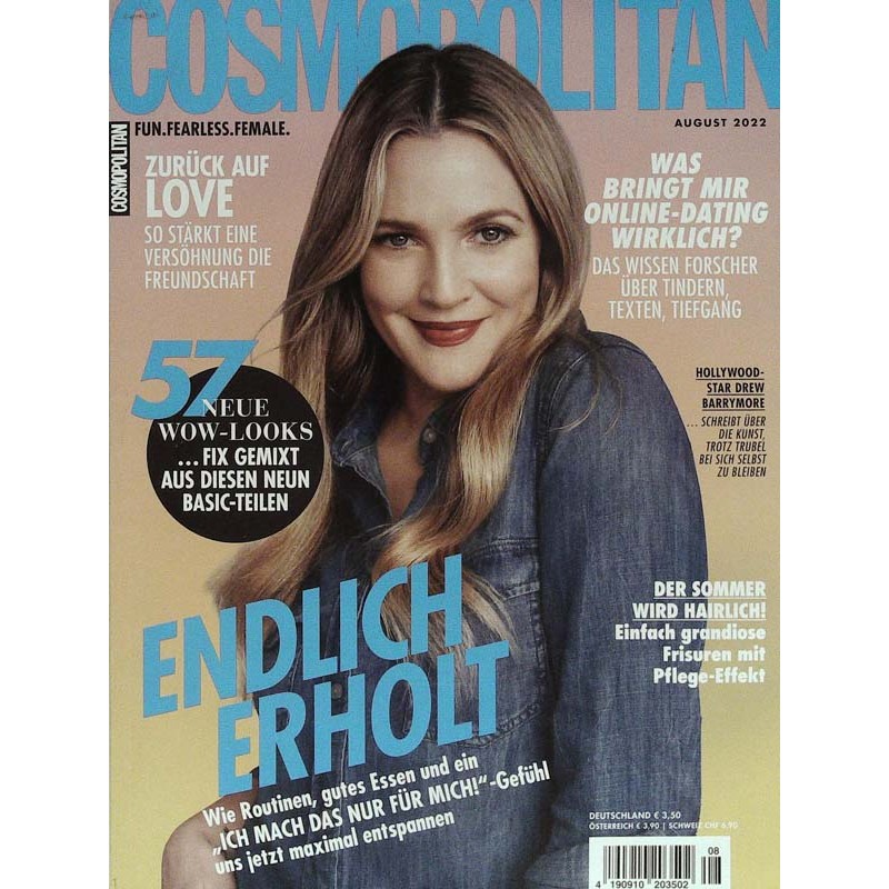Cosmopolitan 8/August 2022 - Drew Barrymore