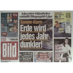 Bild Zeitung Mittwoch, 1 Oktober 2025 - Sonnen-Alarm