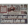 Bild Zeitung Dienstag, 7 Oktober 2025 - Merz & Schrumpf-Lohn
