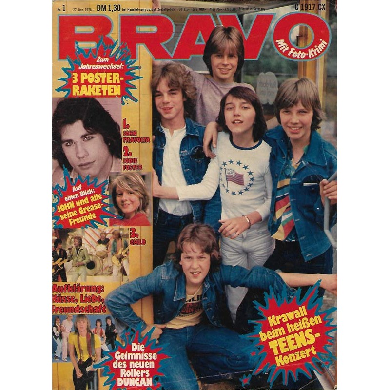 BRAVO Nr.1 / 27 Dezember 1978 - Krawall beim heißen TEENS Konzert