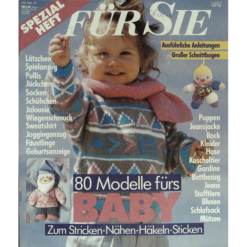 Für Sie Baby Heft 195 / Oktober/Dezember 1987 - 80 Modelle