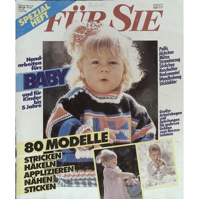 Für Sie Baby Heft 177 - Februar - April 1985 - 80 Modelle