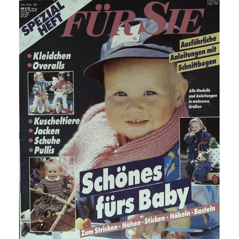 Für Sie Baby Heft 190 - Oktober / Dezember 1986 - Schönes fürs Baby