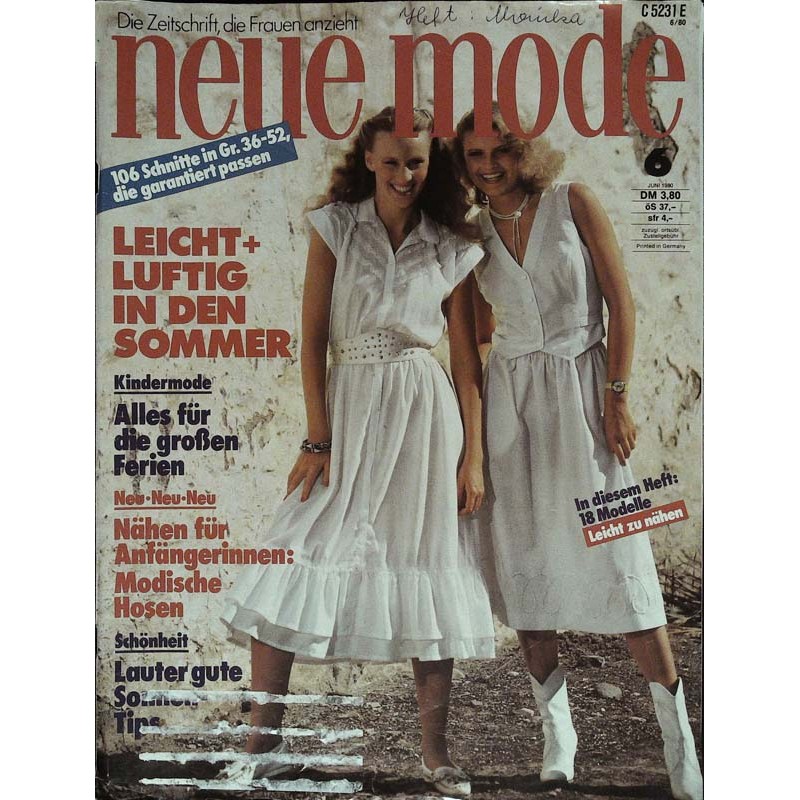 neue mode 6/Juni 1980 - Leicht und luftig