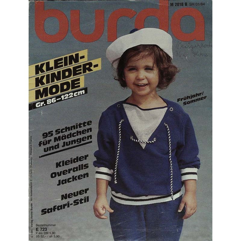 burda Nr. 1 von 1984 - Kleinkindermode Frühjahr / Sommer