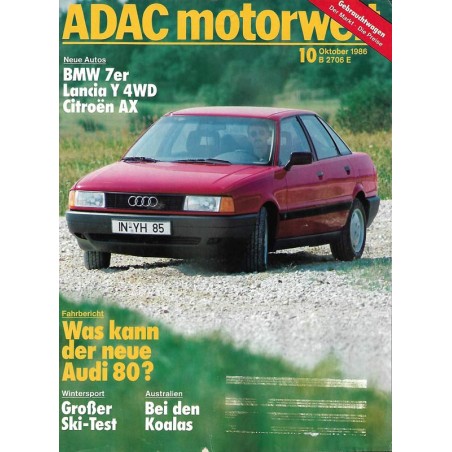 ADAC Motorwelt Heft.10 / Oktober 1986 - Was kann der neue Audi 80?