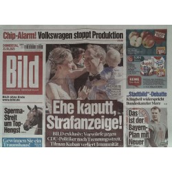 Bild Zeitung Donnerstag, 23 Oktober 2025 - Ehe kaputt!