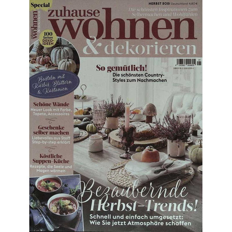 zuhause wohnen Special Herbst 2021 - Bezaubernde Herbst-Trends!