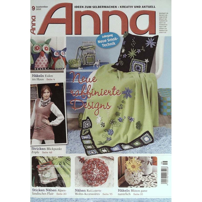 Anna Ideen zum Selbermachen 9/September 2012 - Raffinierte Designs