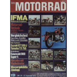 Das Motorrad Nr.19 / 23 September 1972 - IFMA Angebot