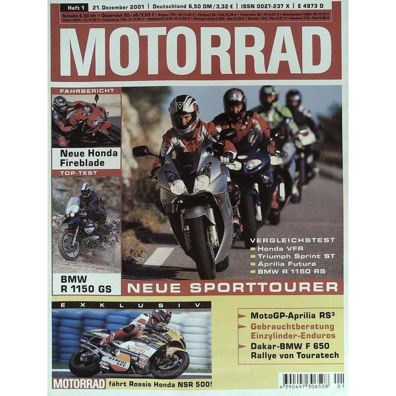 Motorrad Nr.1 / 21 Dezember 2001 - Neue Sporttourer