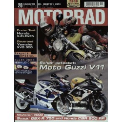 Motorrad Nr.20 / 18 September 1999 - Moto Guzzi V11