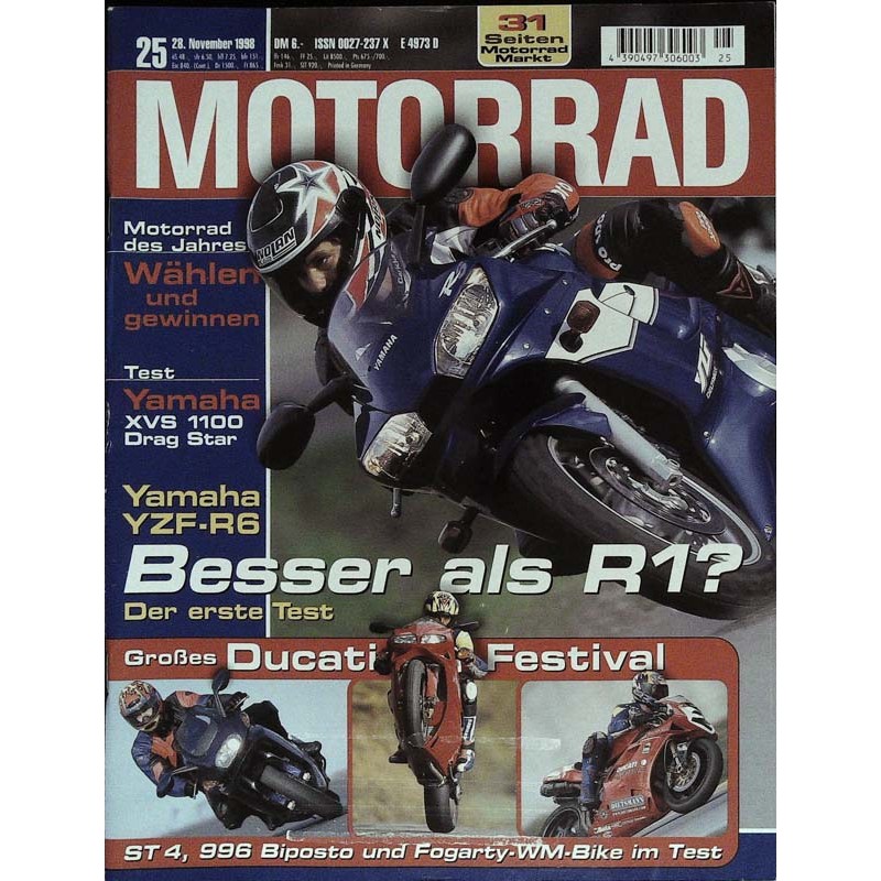 Motorrad Nr.25 / 28 November 1998 - Yamaha YZF-R6