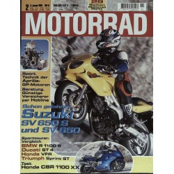 Motorrad Nr.2 / 9 Januar 1999 - Suzuki SV 650 S & SV 650