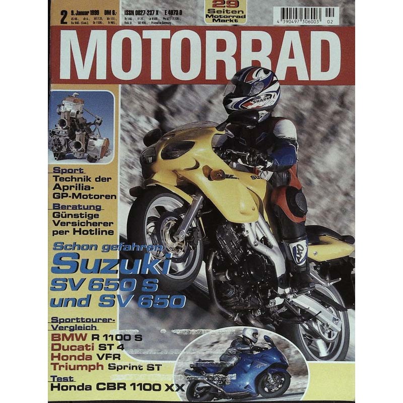 Motorrad Nr.2 / 9 Januar 1999 - Suzuki SV 650 S & SV 650