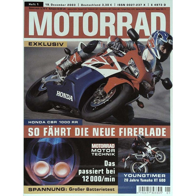 Motorrad Nr.1 / 19 Dezember 2003 - Honda CBR 1000 RR