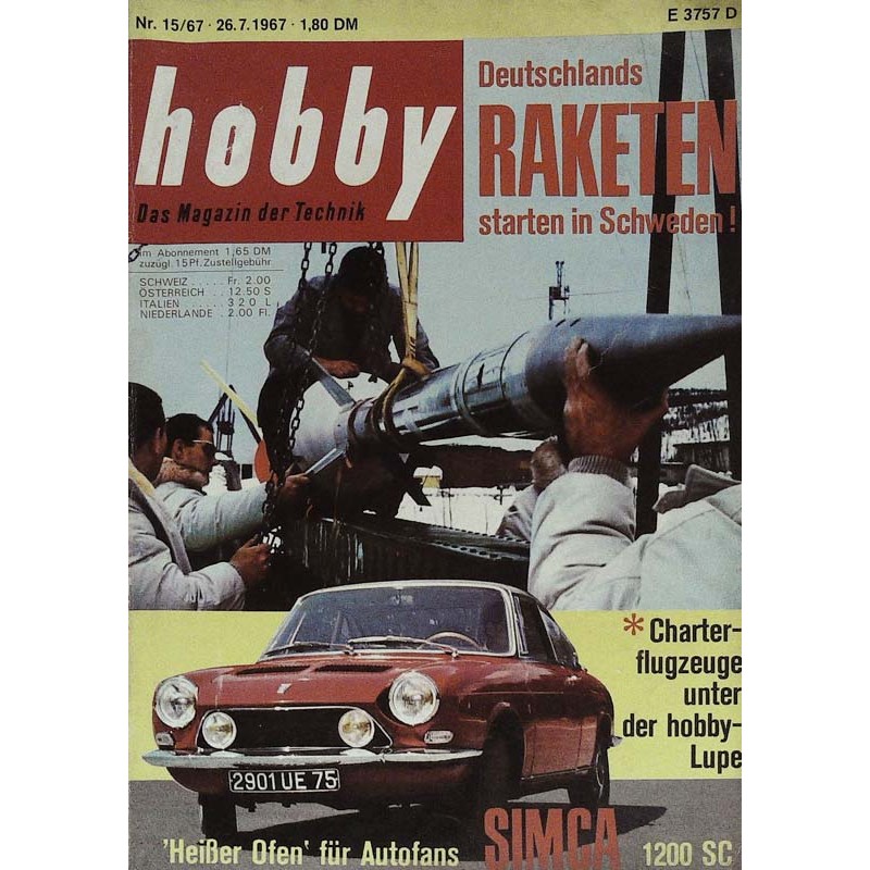 Hobby Nr.15 / 26 Juli 1967 - Deutschlands Raketen