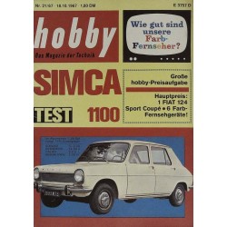 Hobby Nr.21 / 18 Oktober 1967 - Test Simca 1100