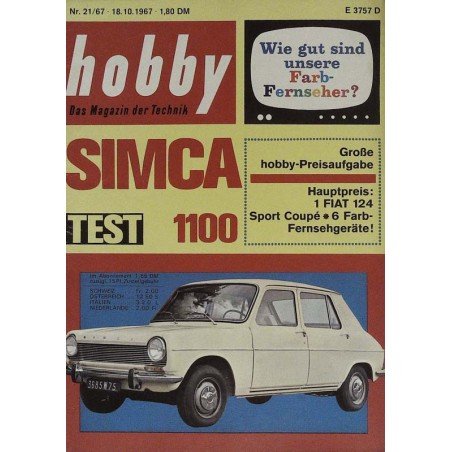 Hobby Nr.21 / 18 Oktober 1967 - Test Simca 1100