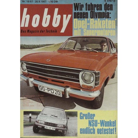 Hobby Nr.19 / 20 September 1967 - Opel Raketen