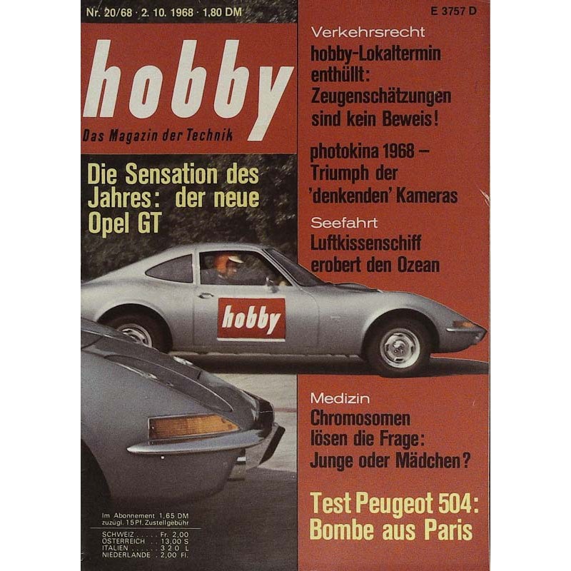 Hobby Nr.20 / 2 Oktober 1968 - Der neue Opel GT