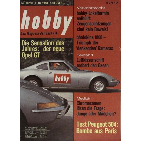 Hobby Nr.20 / 2 Oktober 1968 - Der neue Opel GT