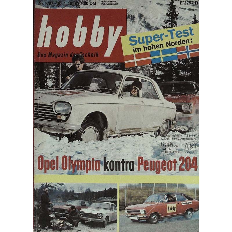 Hobby Nr.1 / 10 Januar 1968 - Opel kontra Peugeot