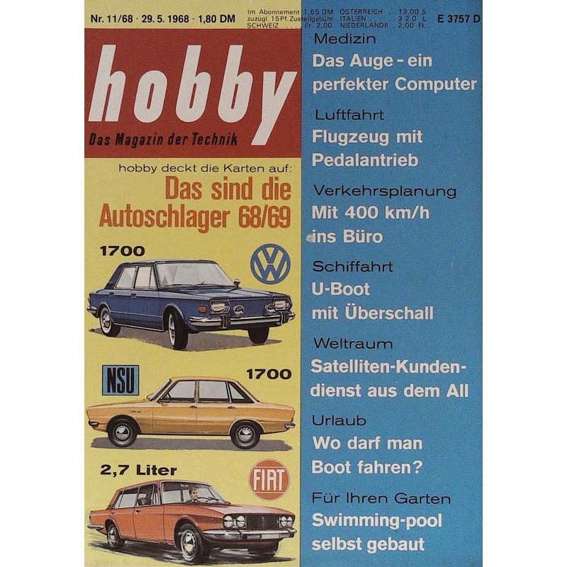Hobby Nr.11 / 29 Mai 1968 - Das sind die Autoschlager