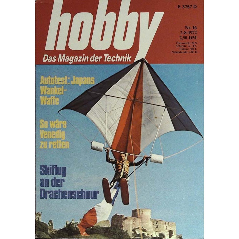 Hobby Nr.16 / 2  August 1972 - Skiflug an der Drachenschnur