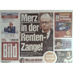 Bild Zeitung Montag, 17 November 2025 - Merz in der Renten-Zange