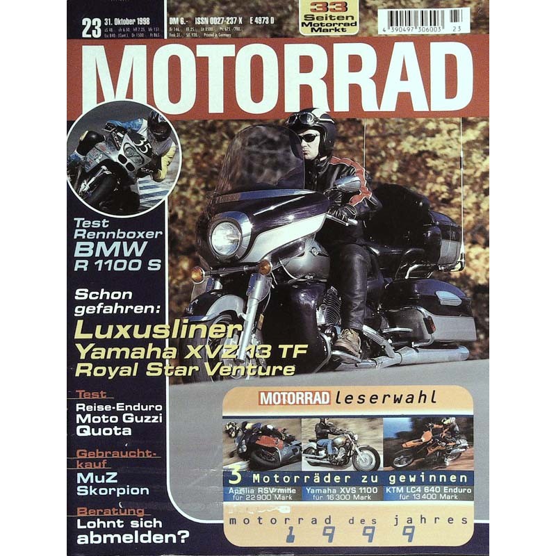 Motorrad Nr.23 / 31 Oktober 1998 - Luxusliner