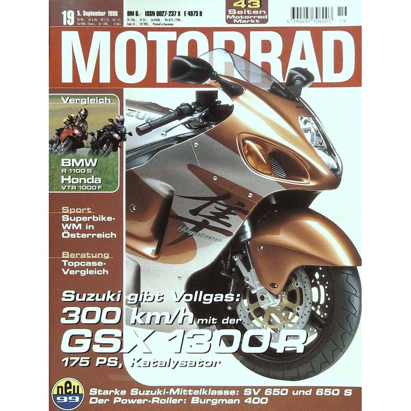 Motorrad Nr.19 / 5 September 1998 - Suzuki GSX 1300 R