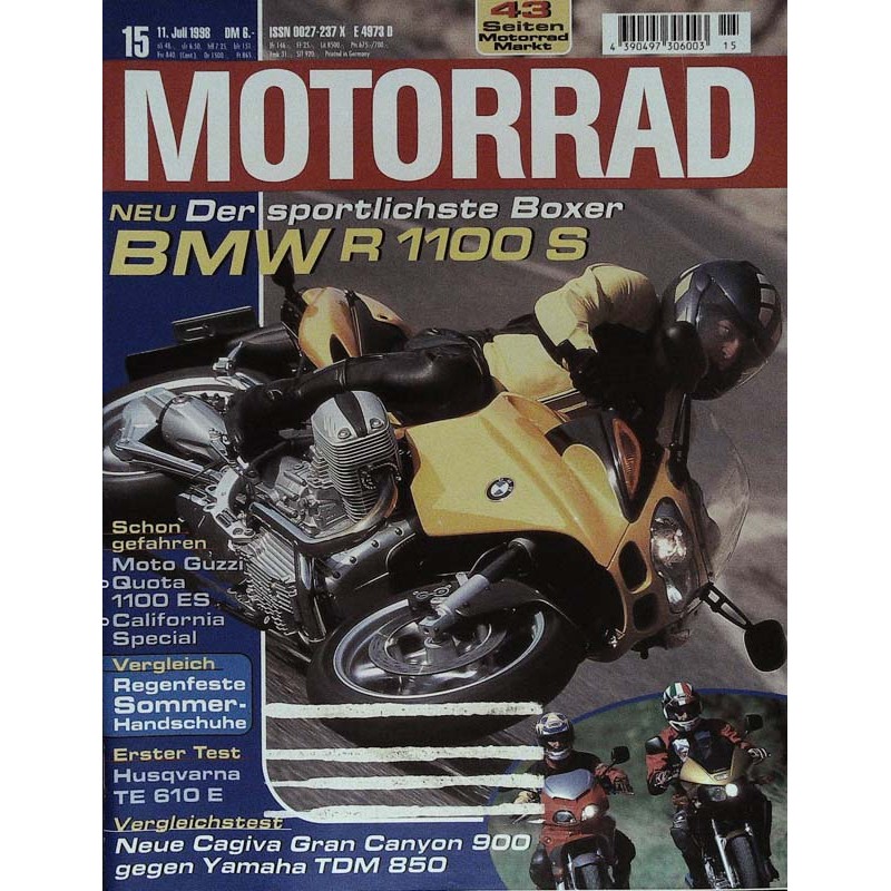 Motorrad Nr.15 / 11 Juli 1998 - BMW R 1100 S