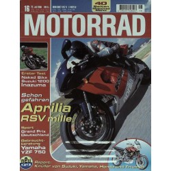Motorrad Nr.16 / 25 Juli 1998 - Aprilia RSV mille