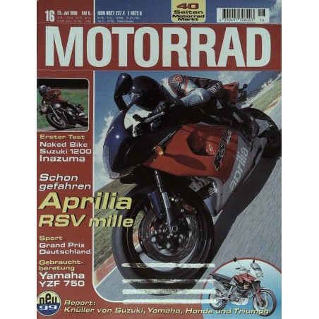 Motorrad Nr.16 / 25 Juli 1998 - Aprilia RSV mille