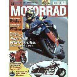 Motorrad Nr.20 / 19 September 1998 - Aprilia RSV mille