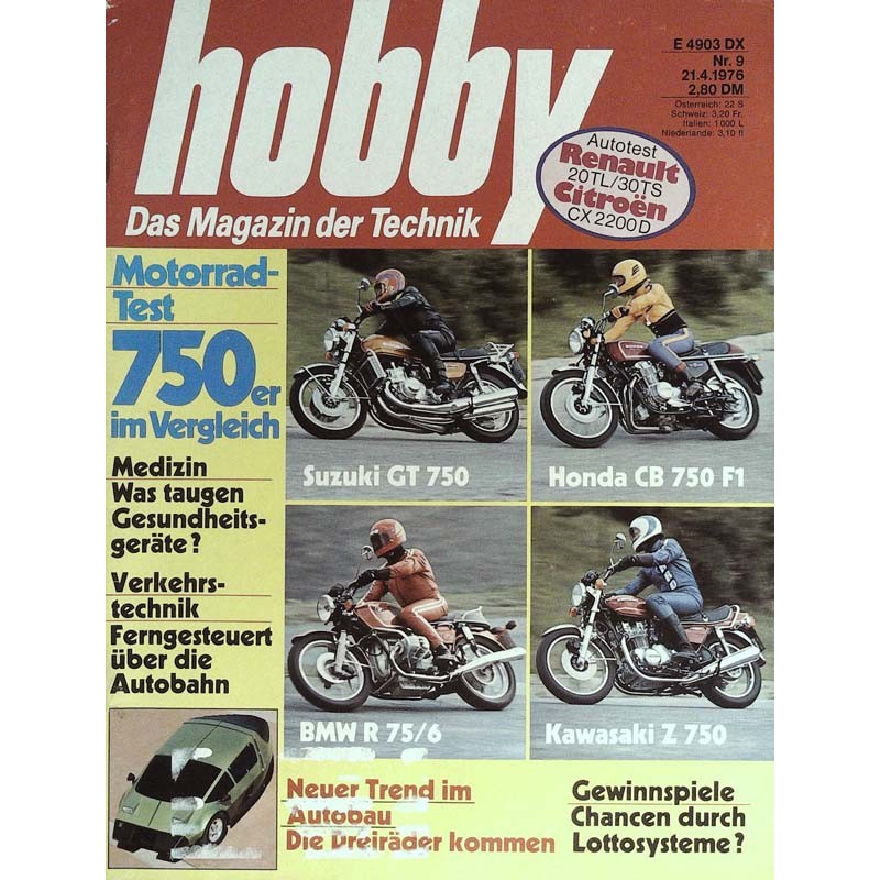 Hobby Nr.9 / 21 April 1976 - Motorradtest 750er im Vergleich