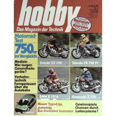 Hobby Nr.9 / 21 April 1976 - Motorradtest 750er im Vergleich